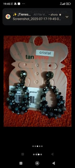 Pendientes Tan Trend cristal negro
