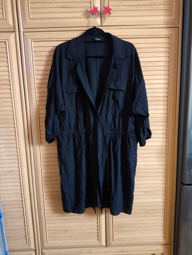 Vestido camisero negro - Talla 4XL