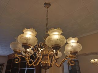 Lamparas salon vintage doradas
