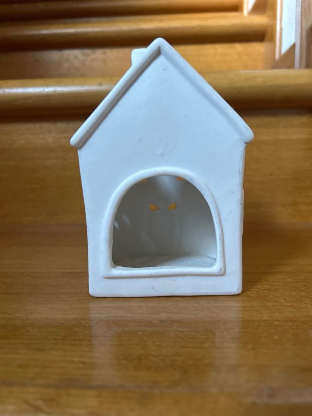 Casetta portacandela in ceramica