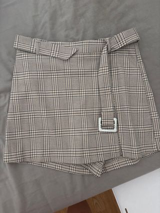 Falda pantalón beige y marrón