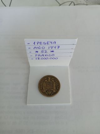 Moneda 1 Peseta España 1947