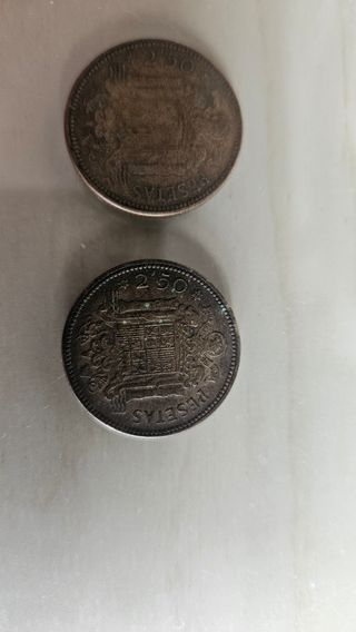 2 Monedas 2,5 Pesetas de Franco 