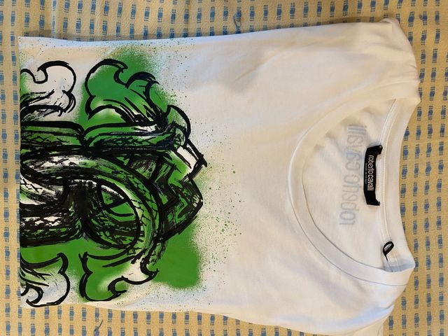 Camiseta Roberto Cavalli - Verde y Blanca