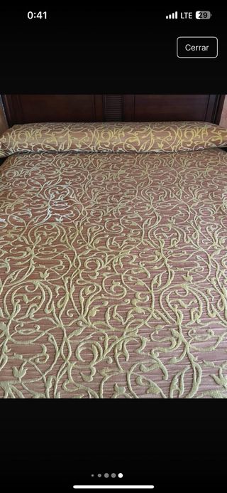 Colcha cama 135cm beige y dorada