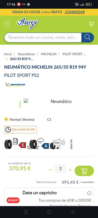 265 35 19 Michelin nuevas !