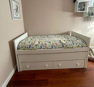 Dormitorio juvenil mad. blanca,mesita y escritorio