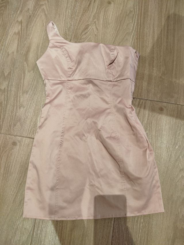 Vestido satén rosa - Talla xs-s