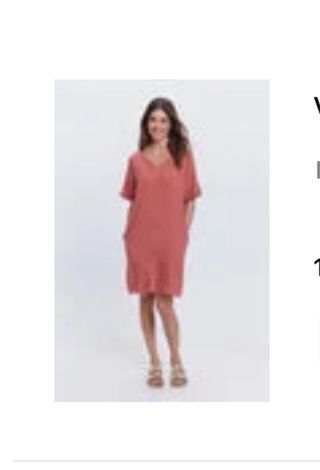 Vestido lino rojo corto MILANO