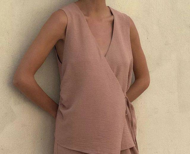 Chaleco rosa Zara L - 40 - 12