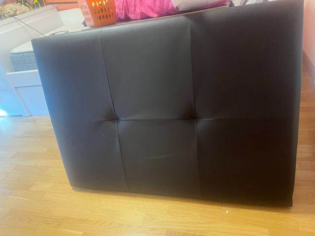 Cabecero cama piel sintética negra