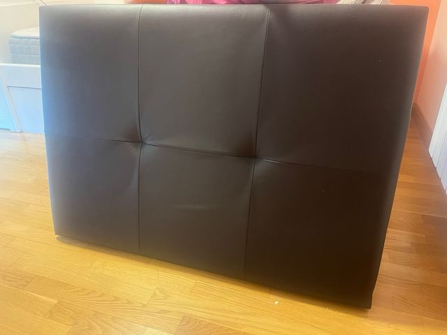 Cabecero cama piel sintética negra