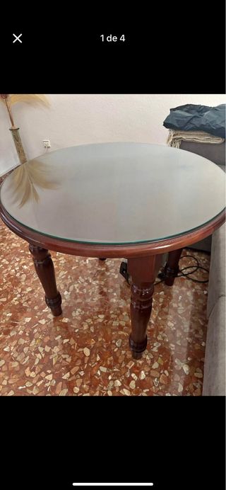 Mesa camilla redonda cristal 120cm