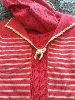Vestido tricot riscas bebé