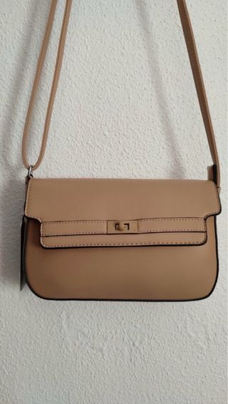 Bolso de hombro beige
