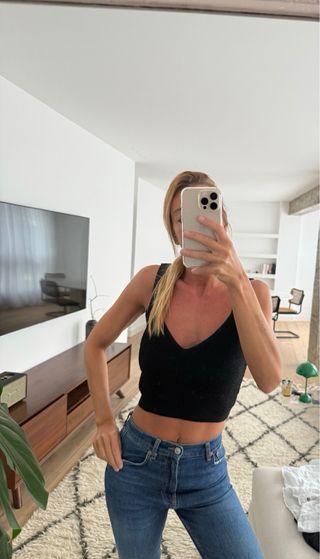 Top negro Zara - tejido de punto