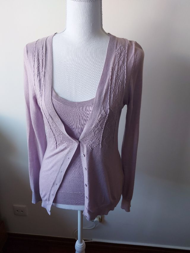 Conjunto Massimo Dutti - Malha Lilás