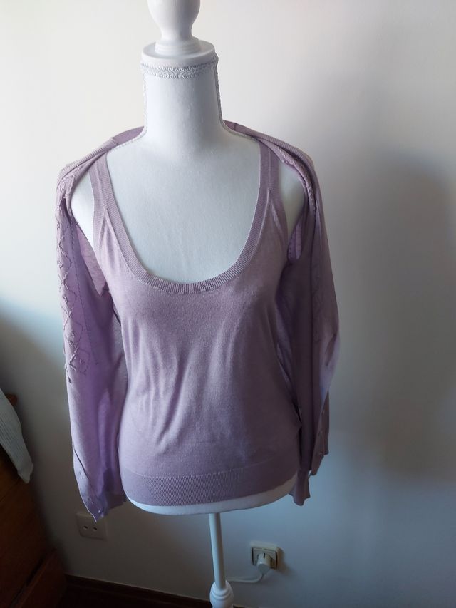 Conjunto Massimo Dutti - Malha Lilás