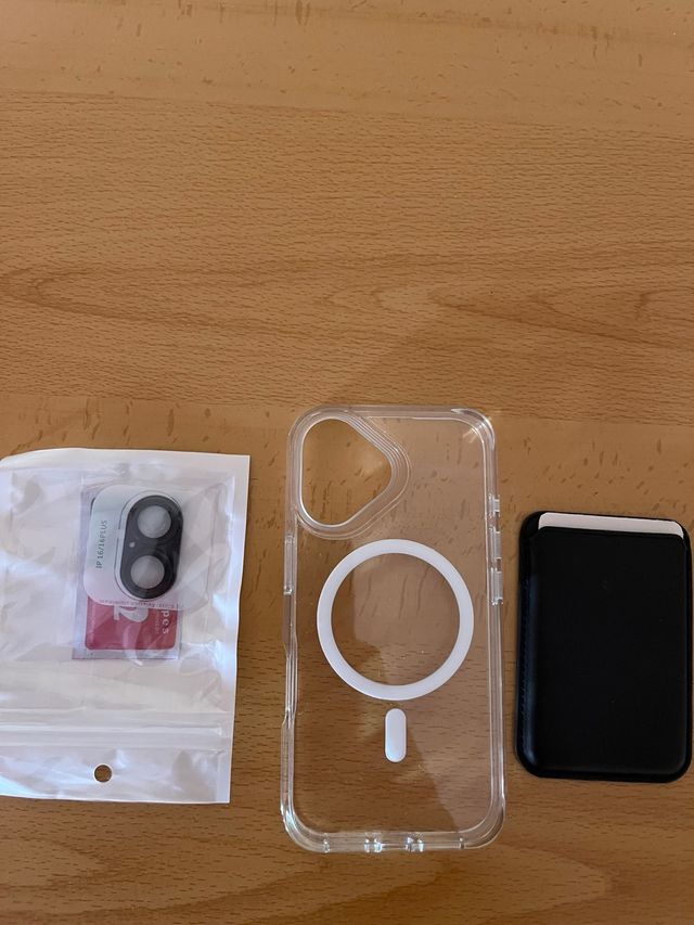 Funda iPhone 16, protector cámara y tarjetero