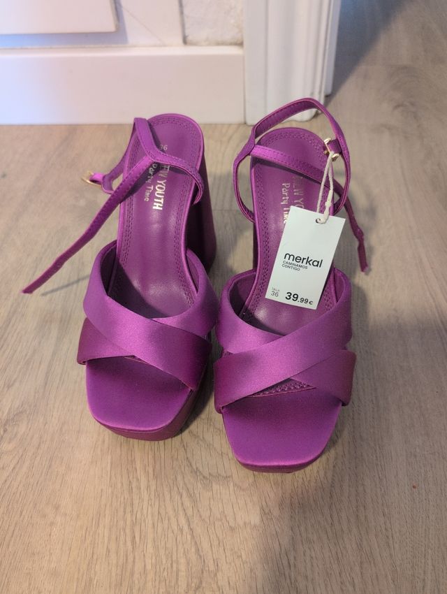 Zapatos tacón Merkal - Morados - Talla 36