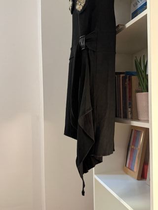 Vestido Roberto Naldi negro asimétrico M