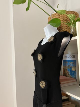 Vestido Roberto Naldi negro asimétrico M