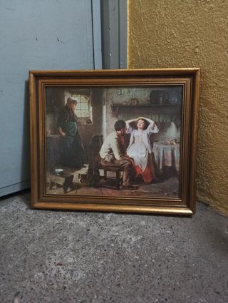 Cuadro antiguo con escena romántica