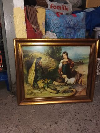 Cuadro antiguo con marco dorado