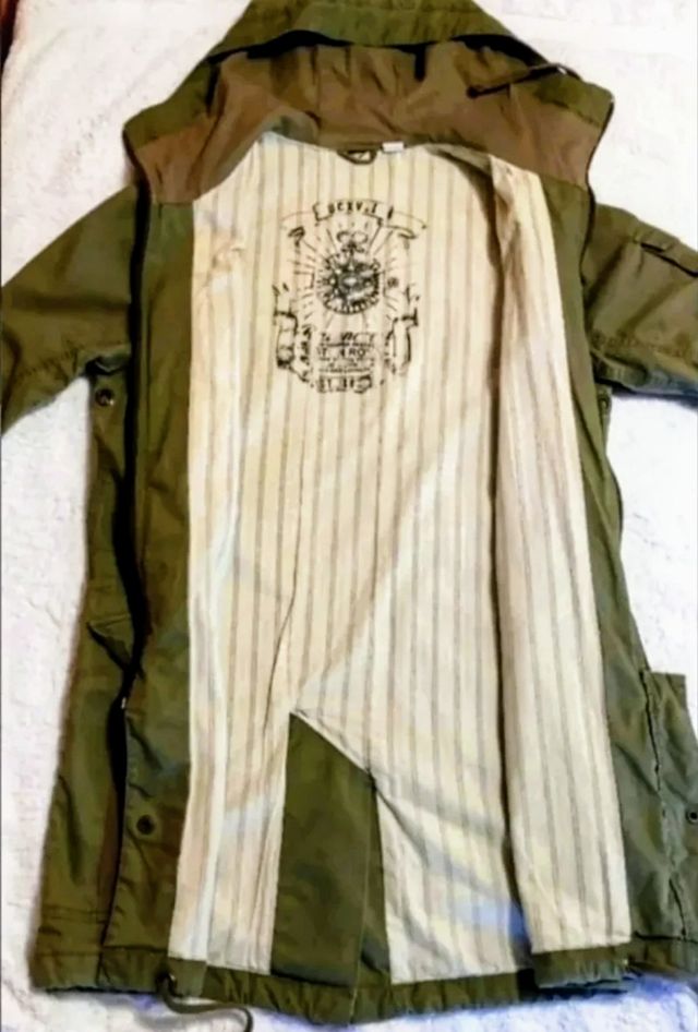 Parka militar verde oliva - S