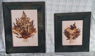 2 Cuadros Flores Secas Vintage