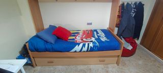 Cama nido y puente juvenil con cajones