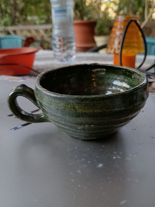 Tazas cerámica barro verde Oaxaca mexico artesanal