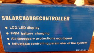 Regulador Carga 60A Solar 12/24V LCD