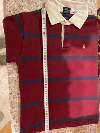 Polo Ralph Lauren niño granate rayas azul marino