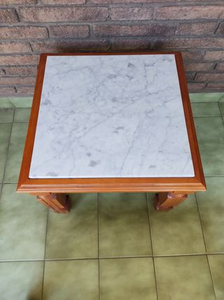 Mesitas auxiliares mármol-madera