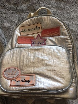 Mochila Infantil Cinza Prateada
