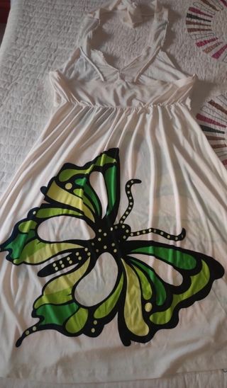 Vestido blanco estampado mariposa