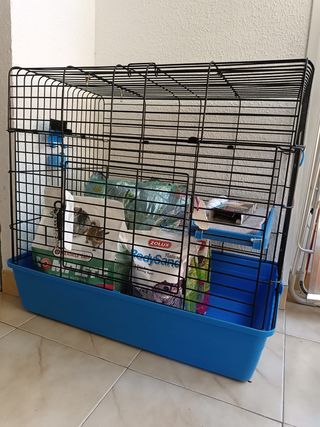 Jaula chinchilla + comida