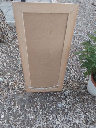 Espejo blanco madera 60x30cm los bordes de piel.