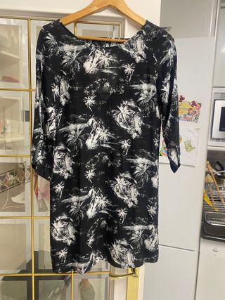Vestido ikks XS - Negro - estampado palmeras