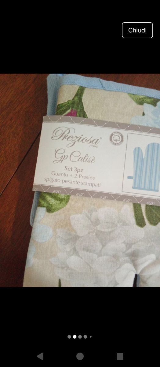 Preziosa - Set 3pz presine + strofinaccio