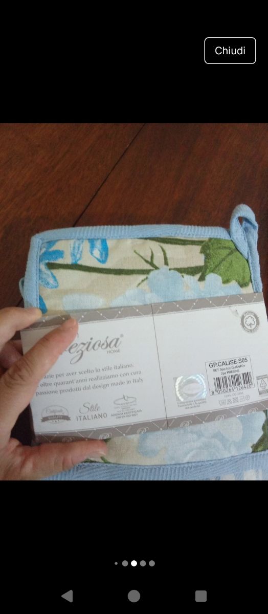 Preziosa - Set 3pz presine + strofinaccio