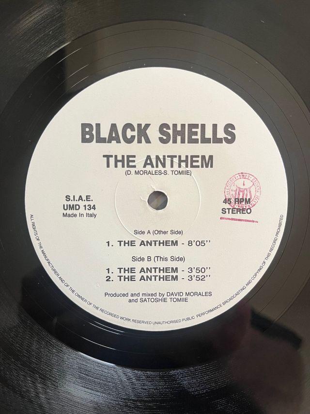 Black Shells "The Anthem" vinile house anni 90