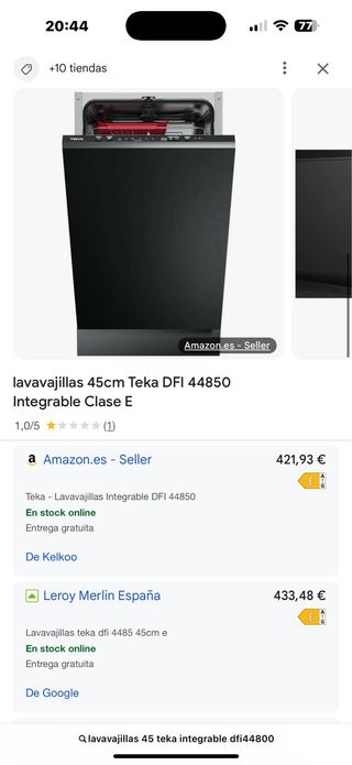 Lavastoviglie da incasso Teka 45cm