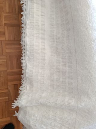 Colcha algodón blanca vintage 150cm