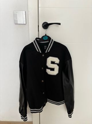 Chaqueta negra beisbolera SHEIN S