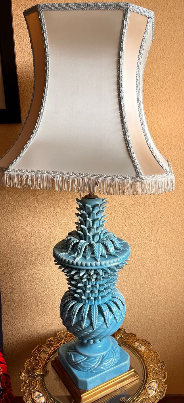 Lámpara cerámica azul - Estilo Vintage