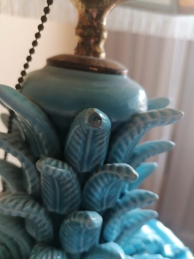 Lámpara cerámica azul - Estilo Vintage