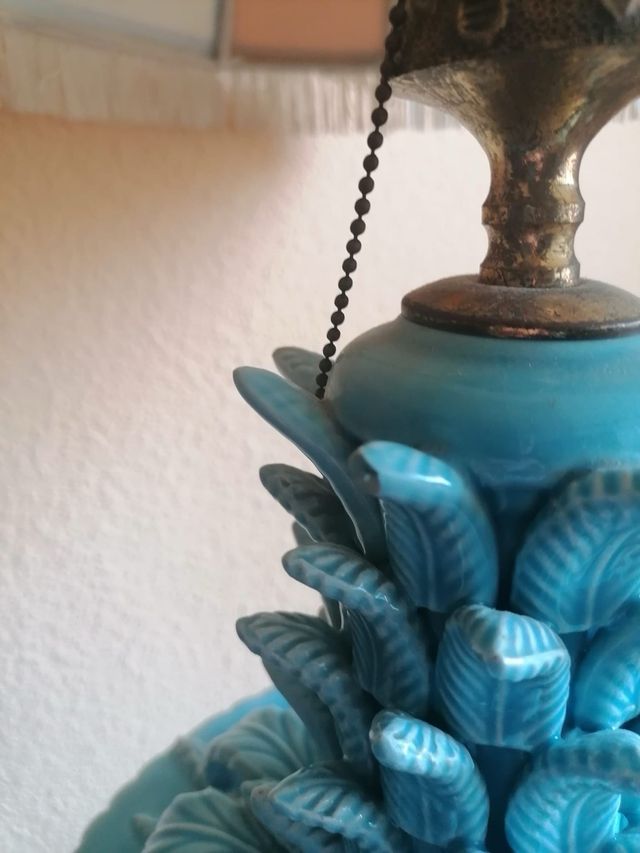 Lámpara cerámica azul - Estilo Vintage