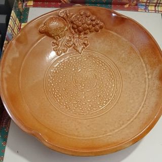 Centrotavola frutta ceramica marrone